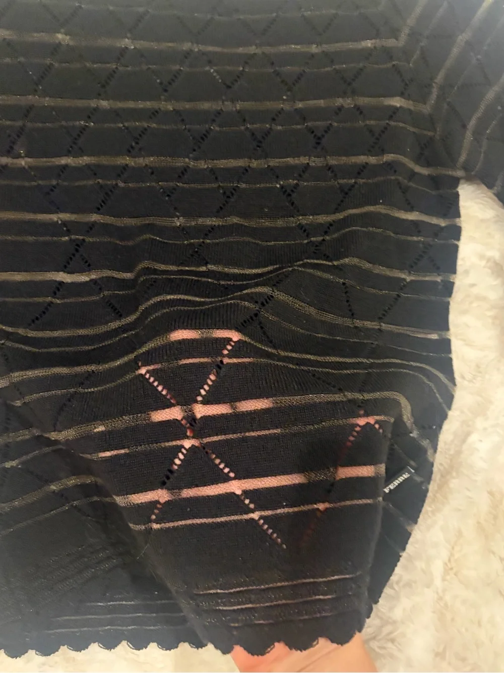 Gianfranco Ferre Black Striped Off-the-Shoulder Knit Sweater